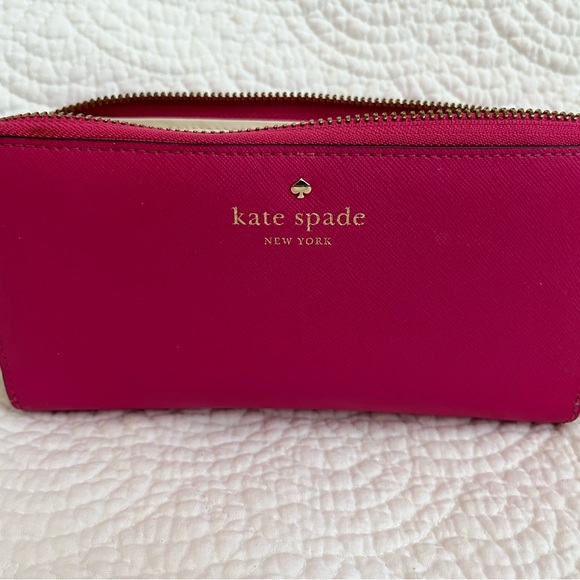 Kate Spade Hot Pink Saffiano Leather Wallet - Picture 10 of 12